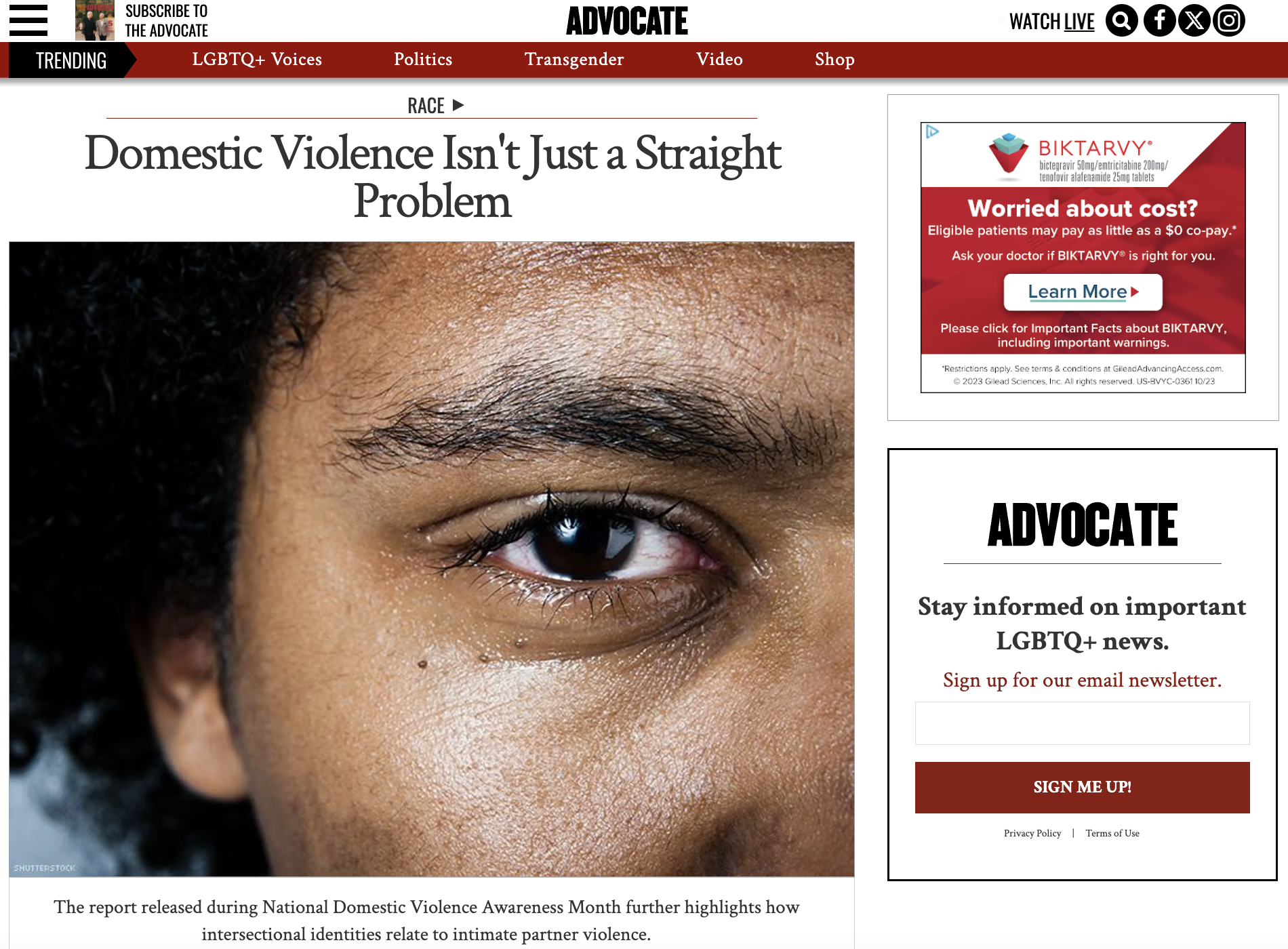 ADVOCATE NEWS: Domestic violence isn’t just a straight problem